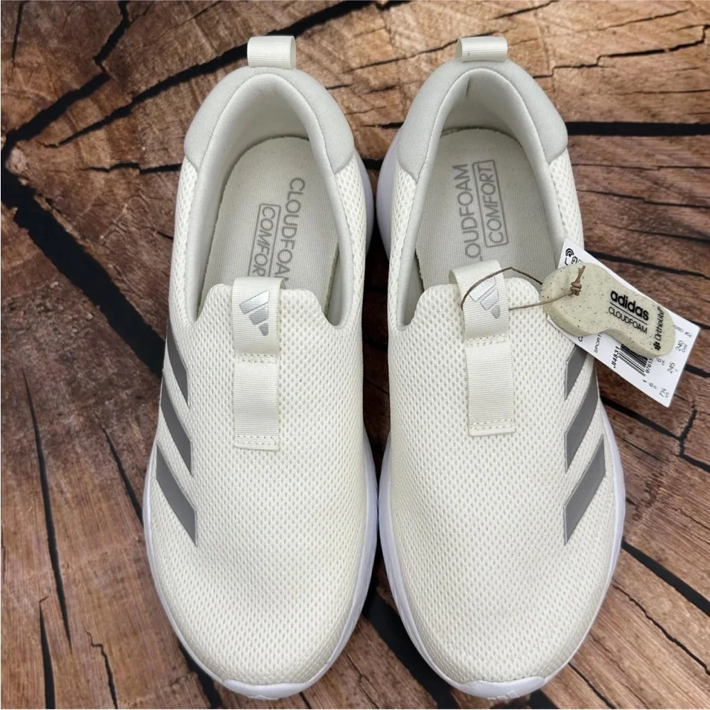 Adidas Shoes Womens Size 7.5 White Cloudfoam Move Slip On Walking Comfort JI4831 - Picture 4 of 11